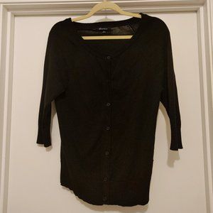3/4 sleeve button front women's sweater